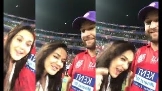 KXIP vs DD: Preity Zinta Huge With Andrew Tye After Winnings | IPL 2018