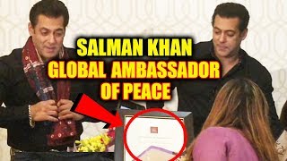 Salman Khan Felicitated With Global Ambassador For Peace | Entertainment And Philanthropic Work