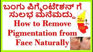 How to Remove Pigmentation,Hyperpigmentation & Brown Spots from Face Naturally..Kannada Sanjeevani