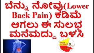 How to reduce Lower Back Pain Naturally..Kannada Sanjeevani..