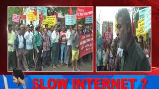 Protest in BSNL; contract workers are not getting salary