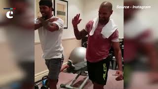 With Shikhar Dhawan, Umesh Yadav is spotted sweating in the gym ahead of five Test match series