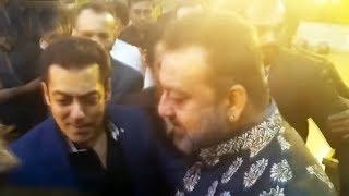 Salman Khan Hug Sanjay Dutt At Praful Patel's Daughter Poorna Patel's Wedding