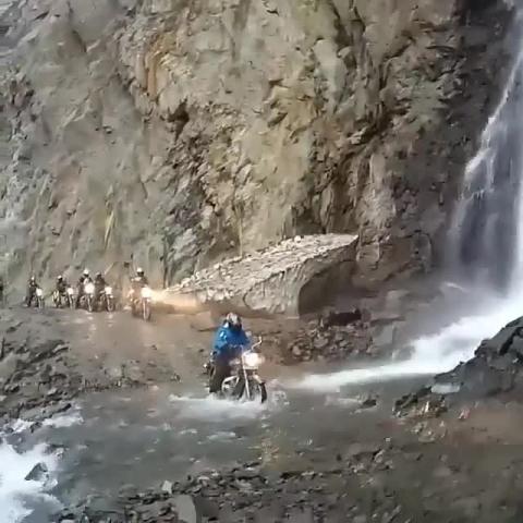 Cold but beautiful waterfall - Sach Pass
