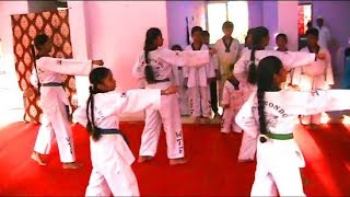 15 Girls Taekwondo Players From Hyderabad Are Taking Part In Genis Book World Records.