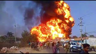 Dangerous Blast At Hyderabad Medchel Med Pally | Oil Tanker Blast | @ SACH NEWS |
