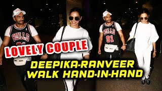 Lovely Couple Ranveer Singh And Deepika Padukone Returns From Holidays, Spotted At Airport