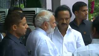 PM Shri Narendra Modi in Chennai to pay tribute to Kalaignar Karunanidhi