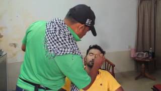 MAKE UP OF HERO-BIKASH FOR SONG SHOOTING  BY MANAS