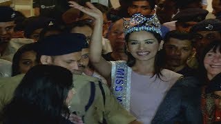 Miss World 2017 Manushi Chhillar returns to India | JanSangathan Tv