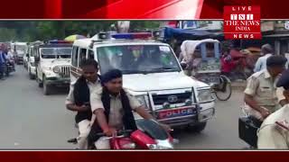 Bihar ]शांतिपूर्ण माहौल में त्यौहार को संपन कराने के उद्देश्य से पुलिस के द्वारा निकाला फ्लैग मार्च