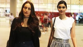 Dabangg Girl Sonakshi Sinha & Gorgeous Diana Penty Spotted At Mumbai Airport