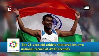 Asian Games 2018: Dharun Ayyasamy clinches silver in men’s 400 m hurdles