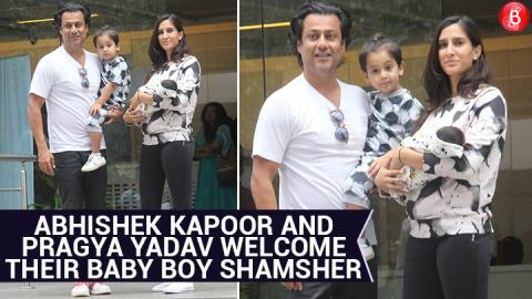 Abhishek Kapoor and Pragya Yadav take their newborn baby home