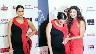 Pregnant Neha Dhupia & Shilpa Shetty At Yahama Fascino Miss Diva 2018 Grand Finale