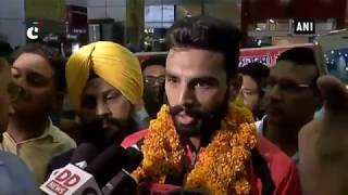 Asian Games: Arpinder Singh receives warm welcome on his arrival at Delhi Airport