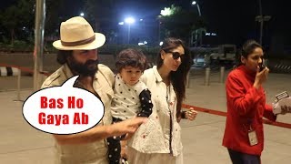 Saif Ali Khan, Kareena Kapoor And Taimur Spotted At Airport