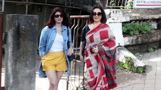 Twinkle Khanna And Divya Dutta Spotted At Kromakay Salon