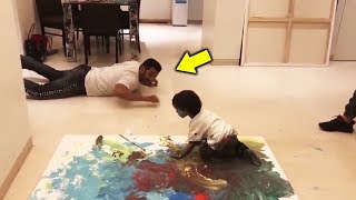 Salman Khan Teaches CUTE Nephew Ahil Painting With Colours