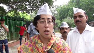 AAP Senior Leader Atishi Along with AAP Leaders Joined Left Protest against Fuel Prise Hike