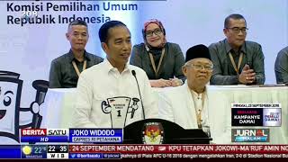 Pidato Lengkap Jokowi Usai Mendapat Nomor Urut 1