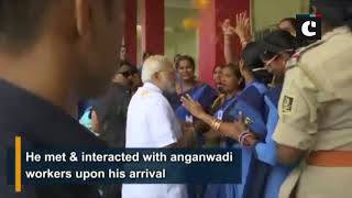 PM Modi interacts with anganwadi workers in Odisha’s Talcher