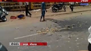 SURENDRNAGAR : TIRE BREAK  & IT RESULTS IS SCOOTER ACCIDENT