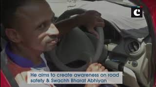 Differently-abled man begins 3000 kms drive to create awareness on road safety