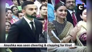 Anushka Sharma applauds Virat Kohli as he receives Khel Ratna Award