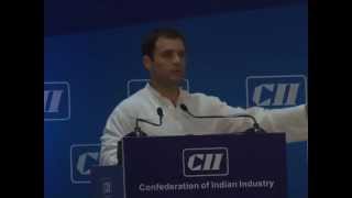 Rahul Gandhi Speaking on partnership for a win-win development model at the CII Meet