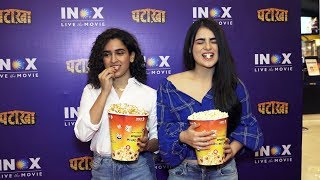 Pataakha Girls Radhika Madan And Sanya Malhotra At INOX PVR Cinema