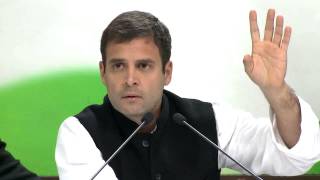 Congress Vice President Rahul Gandhi addressing the media after the Chief Minister's Conference