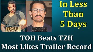 Thugs Of Hindostan Trailer Beats Tiger Zinda Hai Trailer Most Liked Record In 4 Days 21 Hrs 40 Mins