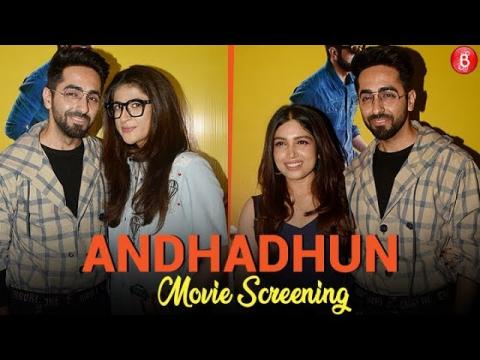 Bollywood Stars attend the special screening of 'AndhaDhun'