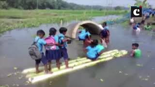 Children risk lives crossing river to reach school in Assam’s Darrang