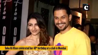 Soha Ali Khan rings in 40th birthday with Kunal Kemmu, close friends in Mumbai