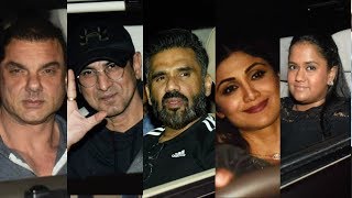 Bollywood Celebs At LOVEYATRI Special Screening | Shilpa Shetty, Sunil Shetty, Arpita, Sohail Khan