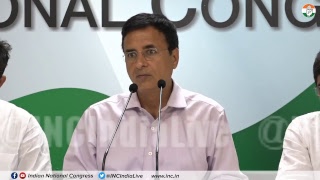 AICC Press Briefing By Randeep Singh Surjewala at Congress HQ on Fuel Price Cut