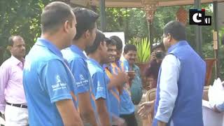 Dharmendra Pradhan interacts with second placeholders of India Skills 2018