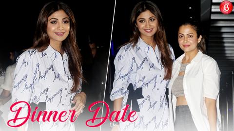 Shilpa Shetty Kundra and Amrita Arora spotted on a dinner outing