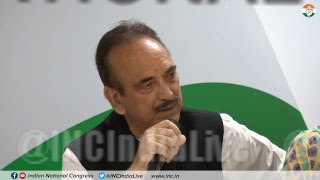 LIVE: AICC Press briefing by Smt Ambika Soni, Ghulam Nabi Azad and Shaktisinh Gohil