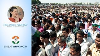 Sonia Gandhi's Public Rally at Medak, Andhra Pradesh on 27th April 2014