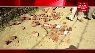 बिजनोर में बिना अनुमति के जमीन पर मंदिर निर्माण को लेकर कुछ शरारती तत्वों ने पुलिस पर पथराव किया