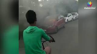 Car cathes fire in Surat