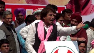 Raj Babbar speech on protest of Land Acquisition Bill at Jantar Mantar | 16 March, 2015