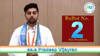 Pradeep Vijayran, NSUI candidate for President