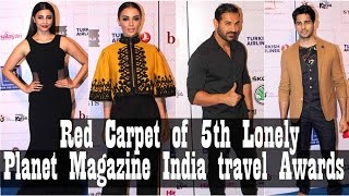 John Abraham, Sidharth Malhotra Red Carpet of 5th Lonely Planet Magazine India travel Awards