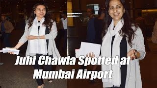 Juhi Chawla Spotted at International Airport in Mumbai