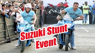 Salman Khan & Stunt Biker Aras Gibieza Together For The Suzuki Gixxer Day
