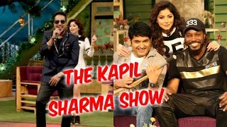 Chris Gayle, Kanika Kapoor and Mika Singh on the sets of The Kapil Sharma Show